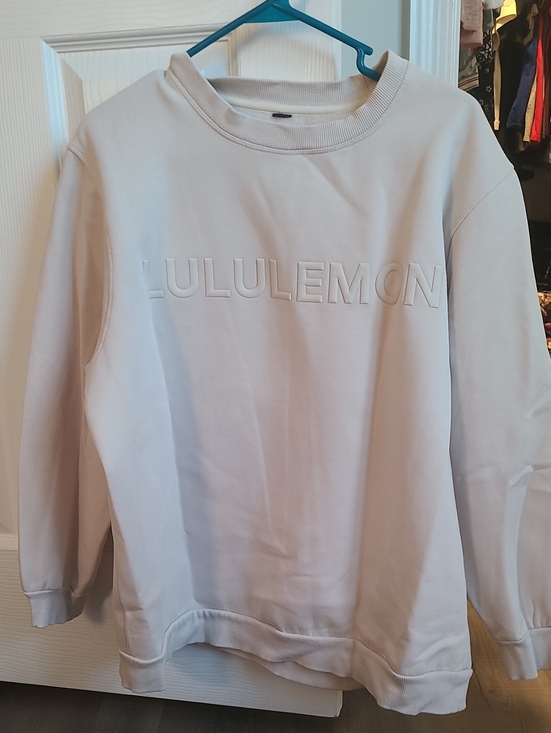 lululemon athletica Tops - lululemon athletica Womens Cream Crewneck Pullover with Embossed Logo